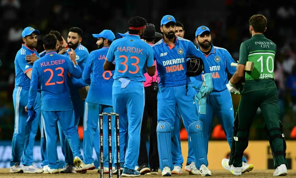 India cricketers celebrating after beating Pakistan