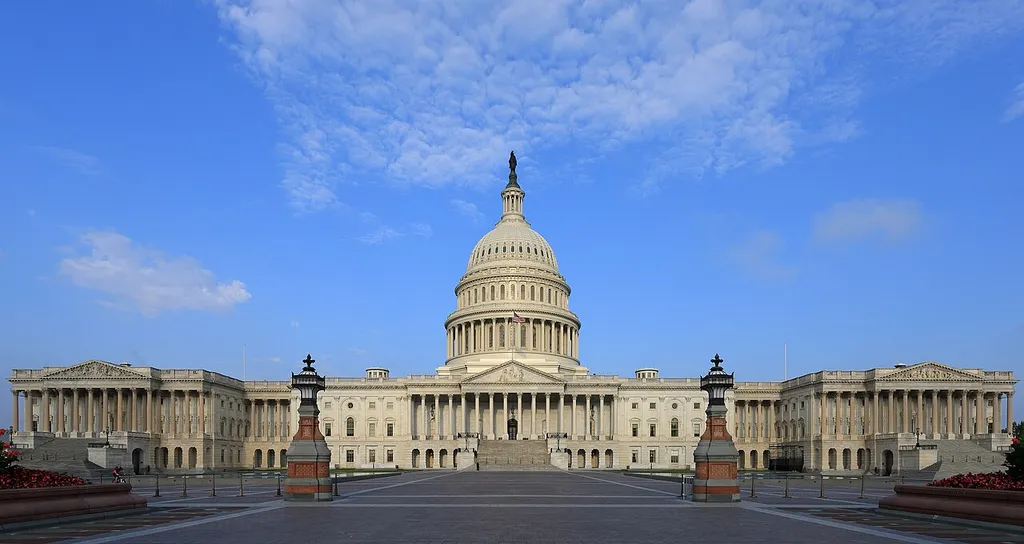 The east front of the US Capitol building in Washington DC