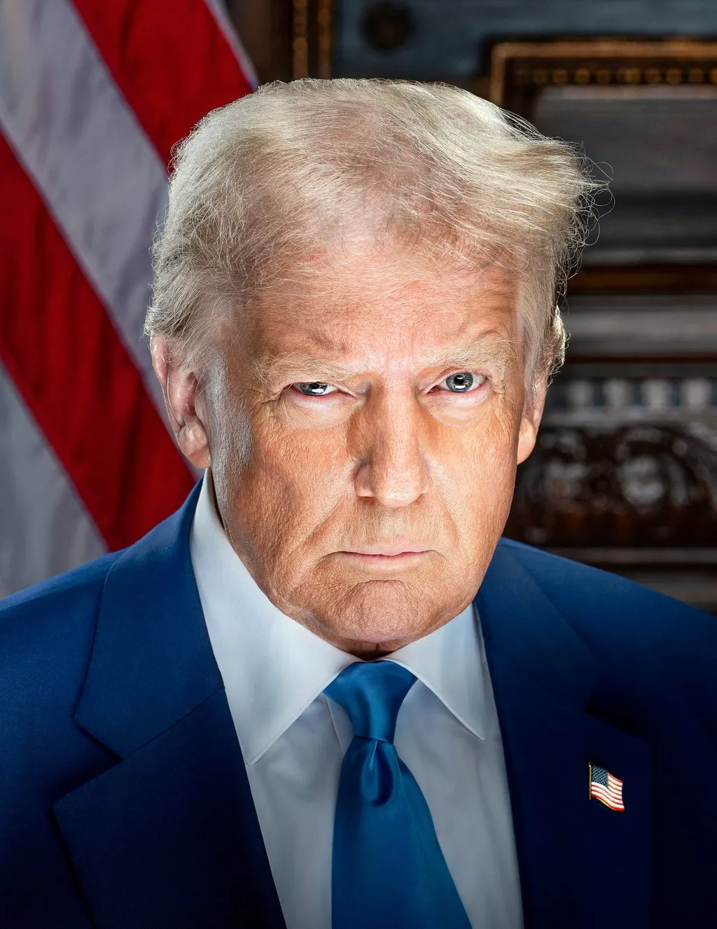 US President Donald Trump in his official January 2025 inaugural portrait